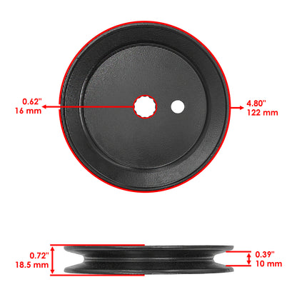 Deck Spindle Pulley Replacement 4.8 In OD for Hustler Raptor 7000 (2011–2011)