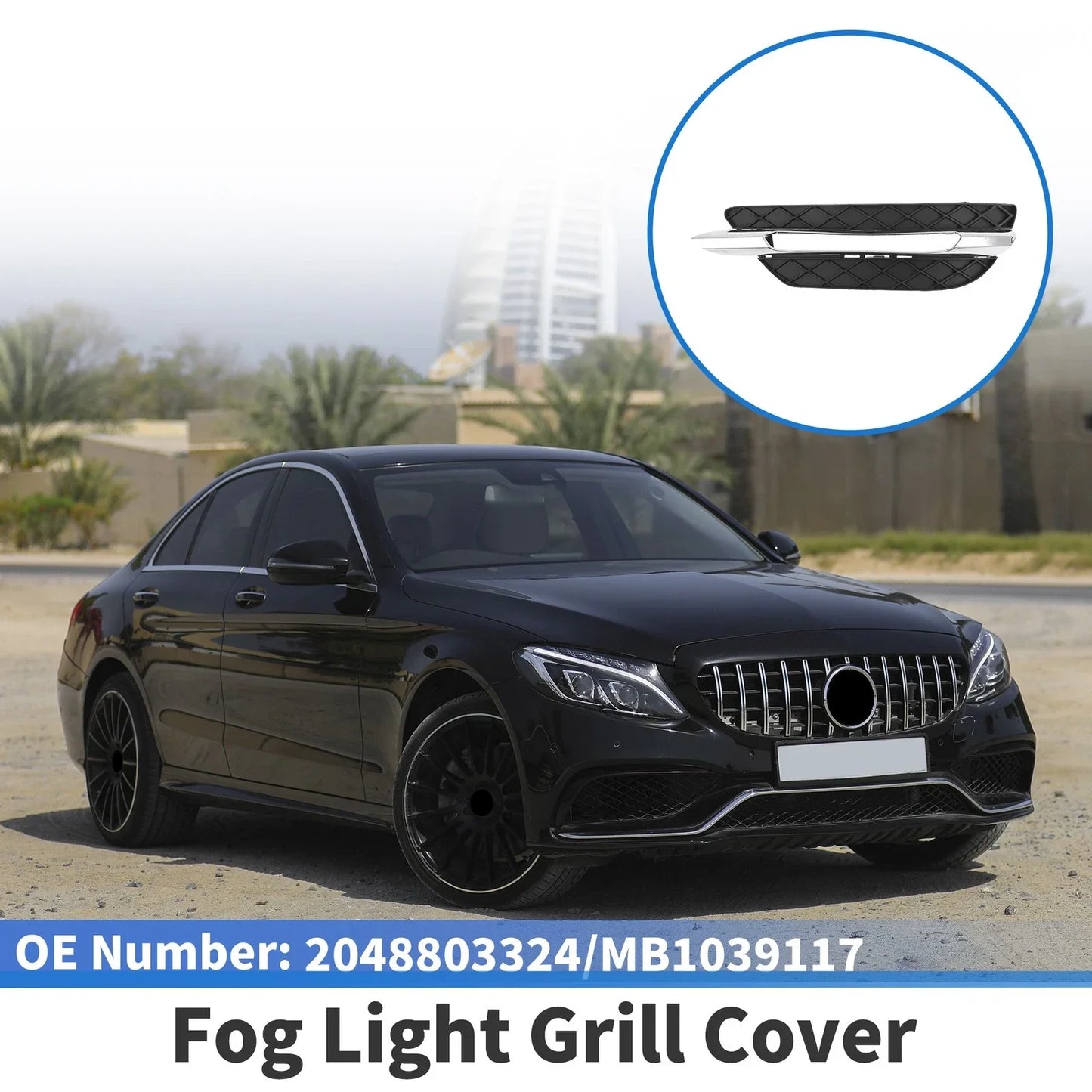 Front Right Fog Light Grill for Mercedes-Benz C300 (2011-2013)