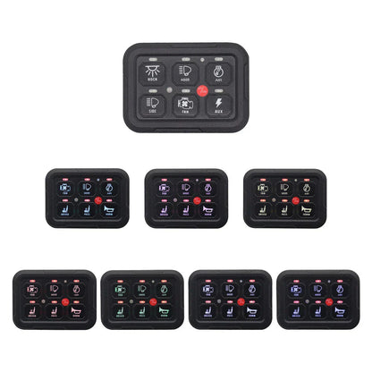 6 Gang Switch Panel Circuit Breaker Relay Kit for Car Truck UTV 12V-24V