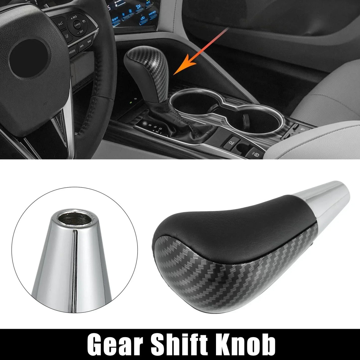 Faux Leather Gear Shift Knob for Toyota Lexus Carbon Fiber Pattern ()