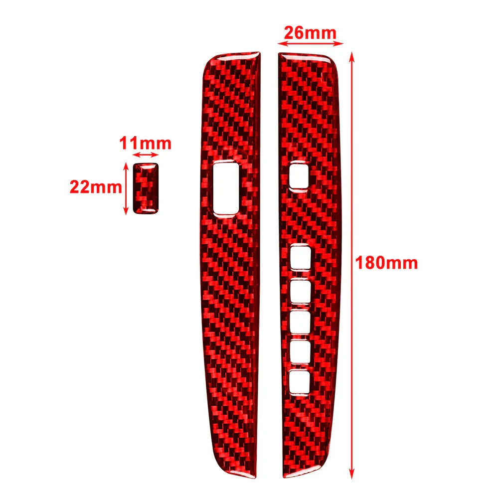 Red Carbon Fiber Interior Gear Shift Cover Trim for Honda Accord (2013-2017)