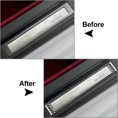 Carbon Fiber Black Interior Door Sill Accent Cover Trim for Honda S2000 (2004-09)