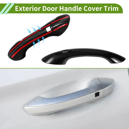 Exterior Door Handle Cover Trim for Hyundai Santa Fe 2019-2023 Gloss Black