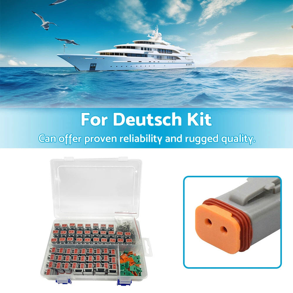 233Pcs Deutsch DT 2 Way Connector Plug Waterproof for Auto Marine