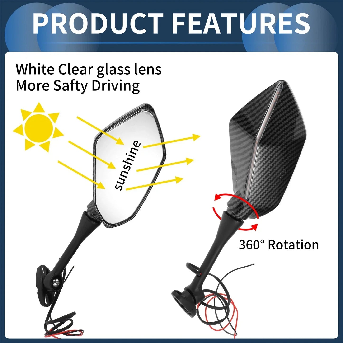 Rear View Mirrors for Suzuki GSX-R600 GSX-R750 2003-2017 Aluminum (2 x)