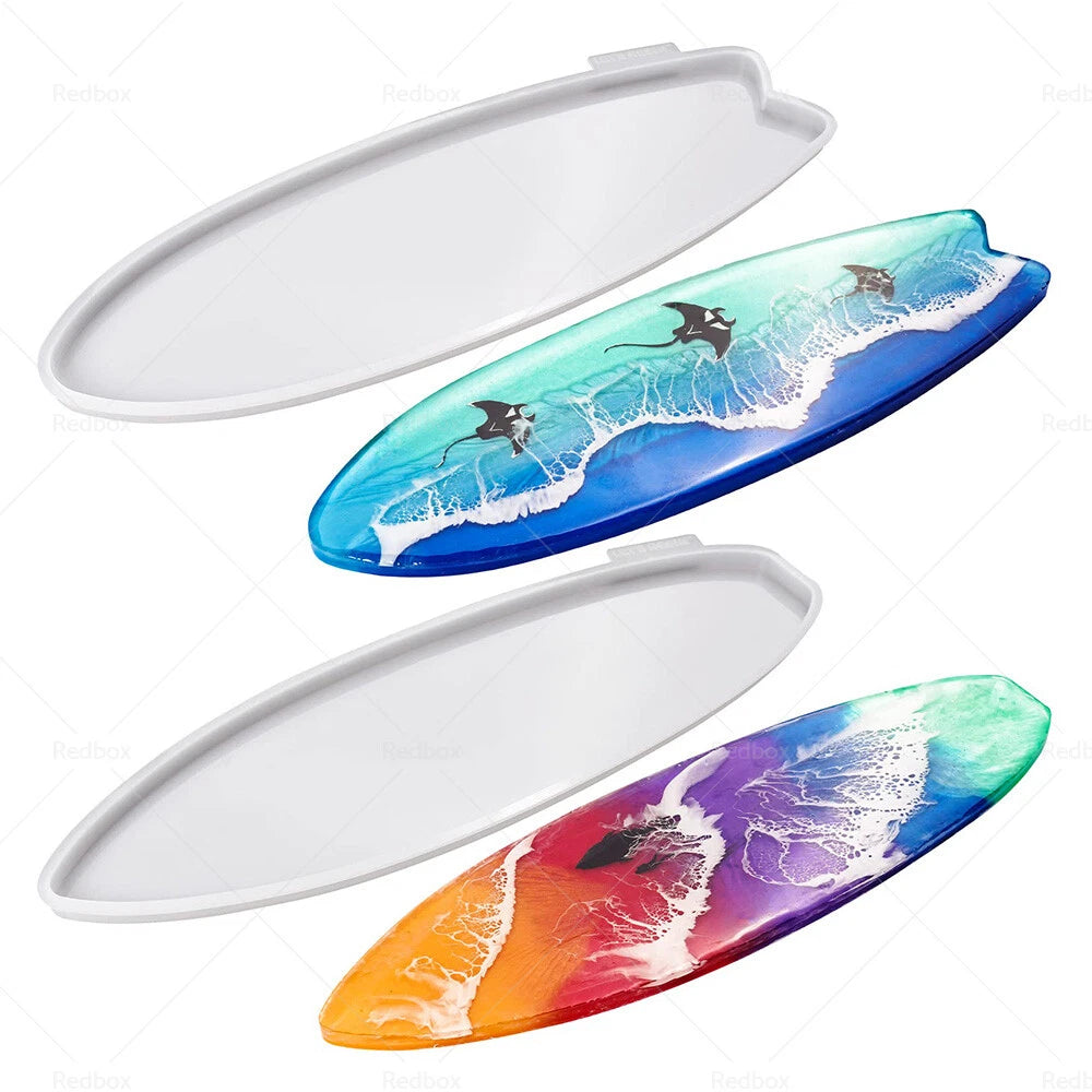 Silicone Epoxy Resin Tray Mold for Surfboard DIY Ocean Wave Serving Board
