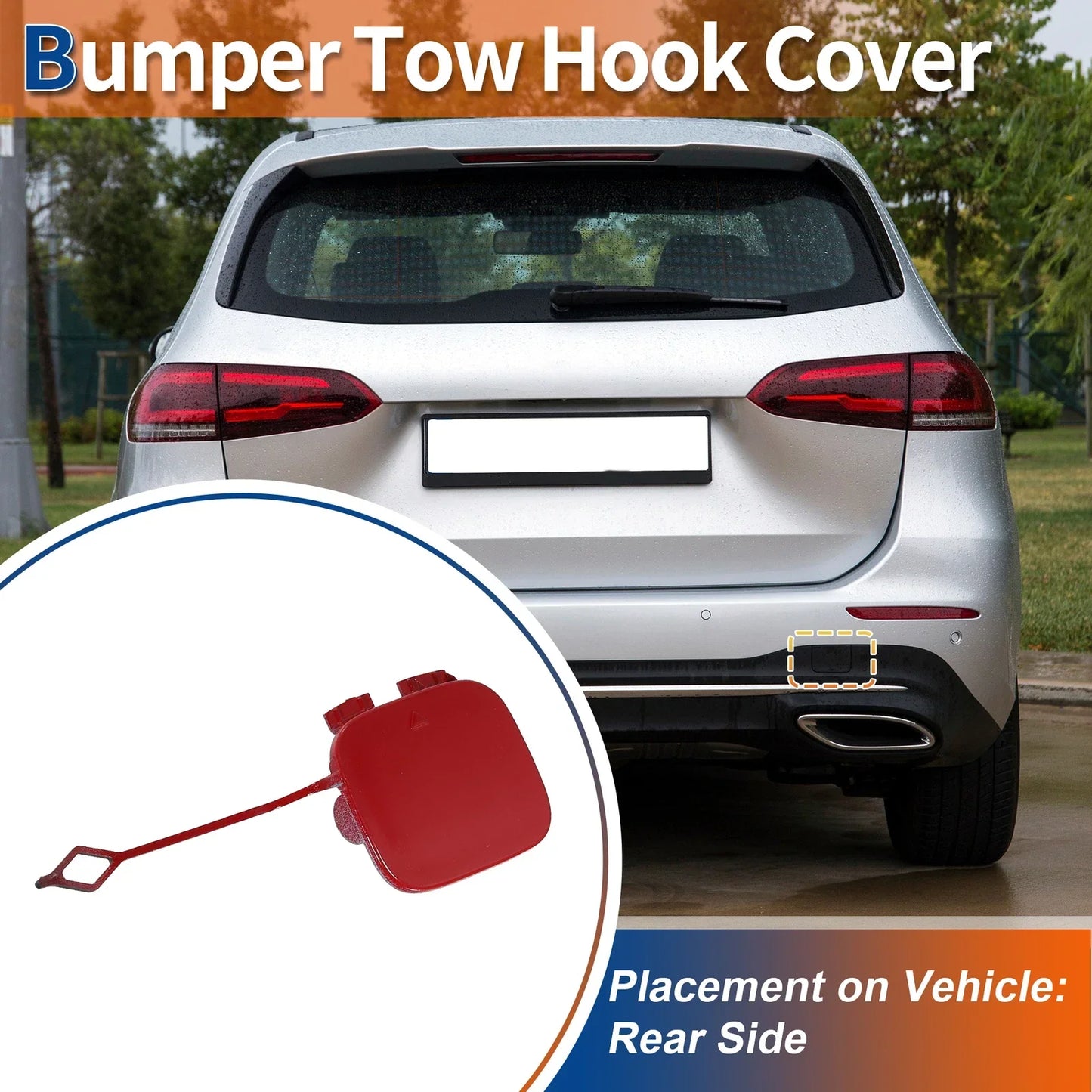 Rear Tow Hook Cover for Mercedes-Benz B-Class W246 (2012-2019) Red