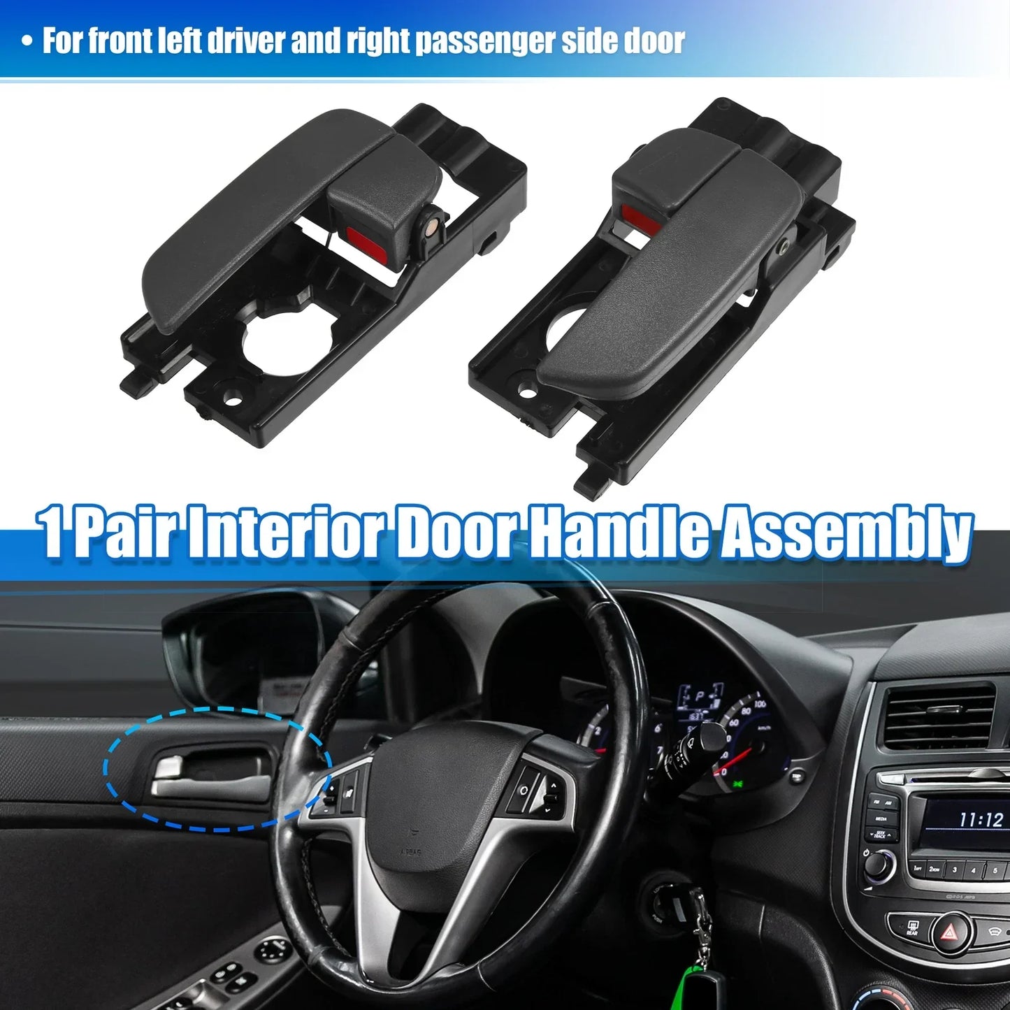 Front Inner Door Handle for Hyundai Accent (2010-2017) - 1 Pair