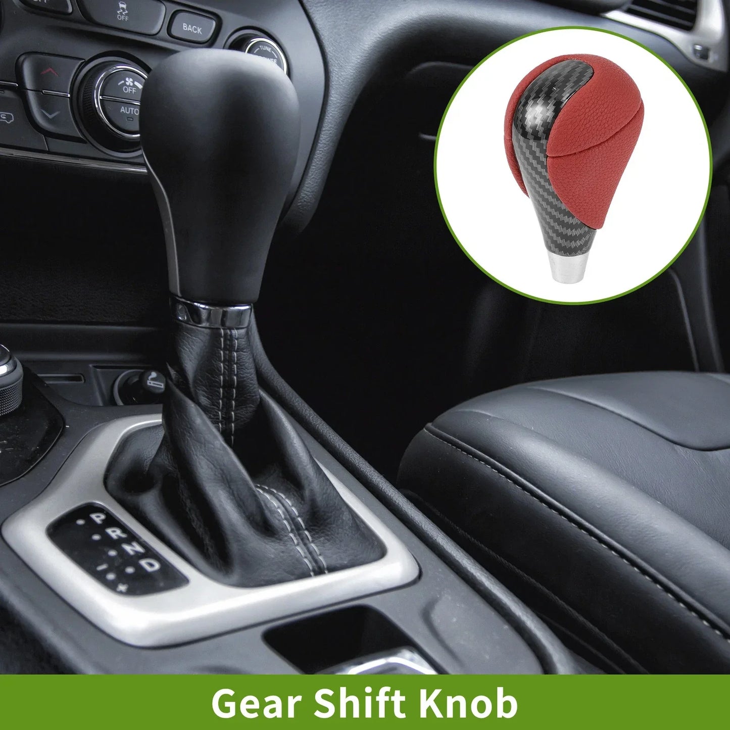 Automatic Gear Shift Knob for Lexus ES350 2007-2015 - Plastic Faux Leather Red Black