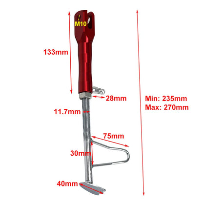 Adjustable Gold Motorcycle Foot Side Stand Support Kickstand
