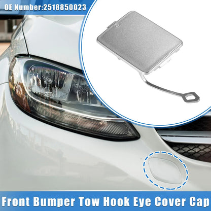 Front Bumper Tow Hook Eye Cap for Mercedes-Benz R350 (2006-2010) Silver Tone