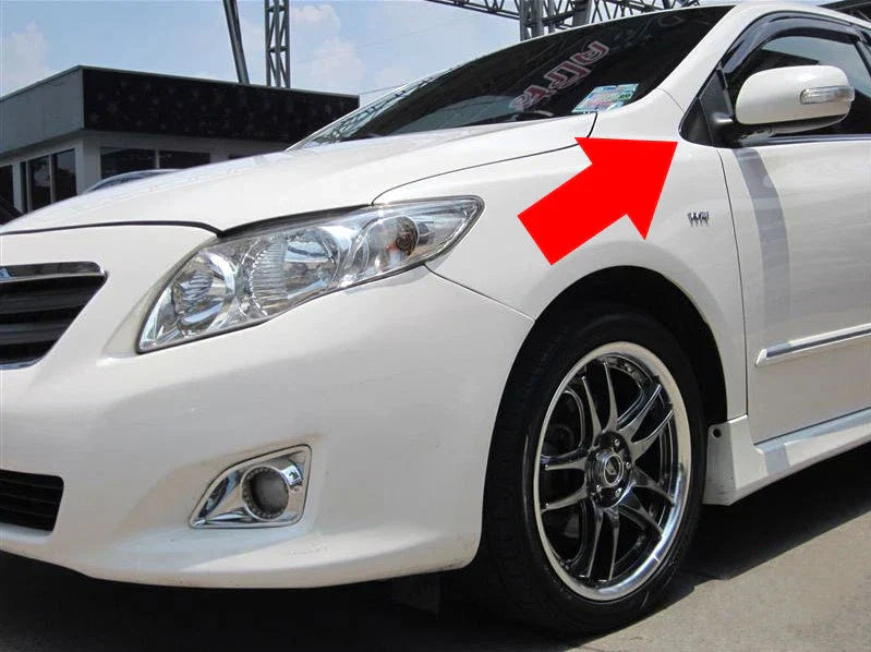 Door Mirror Extension Trim for 09-12 Toyota Corolla Sedan (2 x)