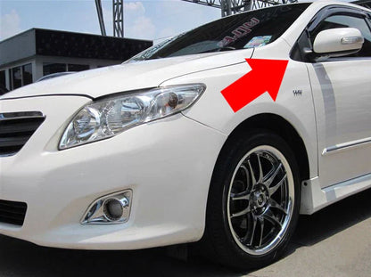 Door Mirror Extension Trim for 09-12 Toyota Corolla Sedan (2 x)