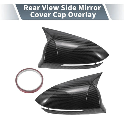 Rearview Mirror Cover Overlay Black Carbon Fiber for Hyundai Tucson (2022-2024)