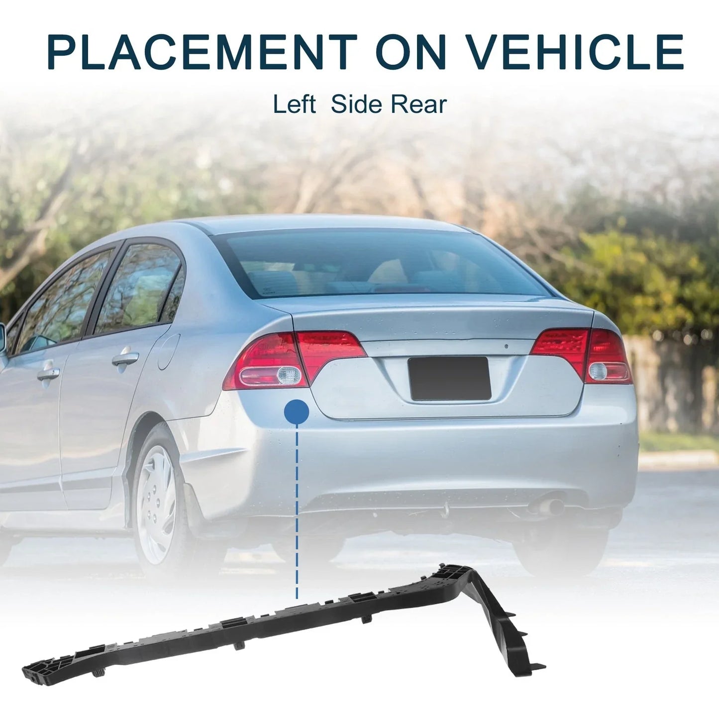Left Rear Bumper Retainer Bracket for Honda Civic (2012)
