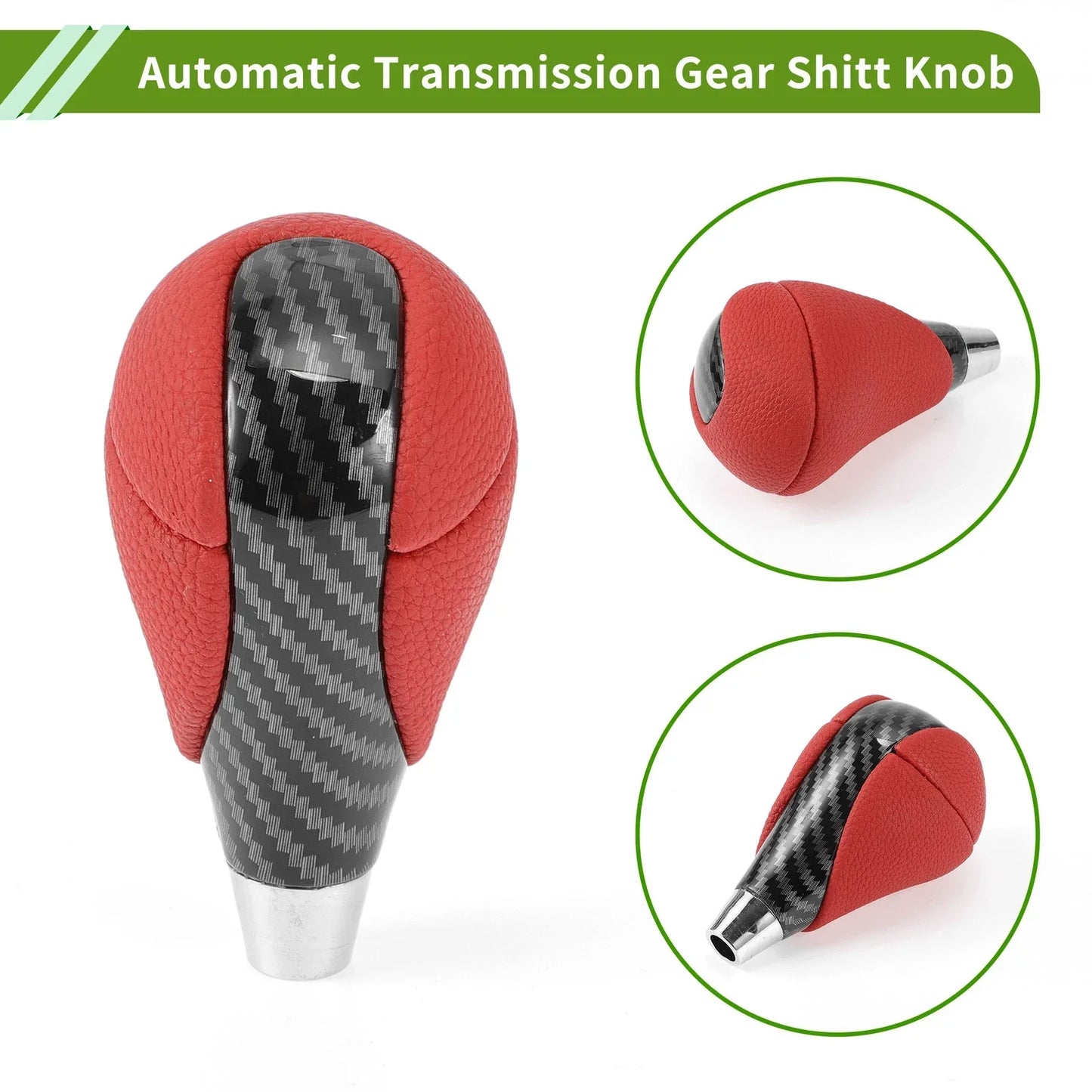 Automatic Gear Shift Knob for Lexus ES350 2007-2015 - Plastic Faux Leather Red Black