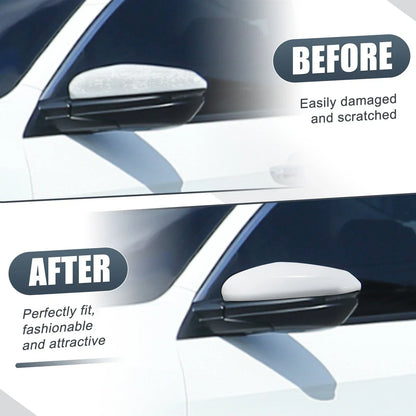 White Left Side Car Mirror Cover Caps for Honda Civic (2016-2021)