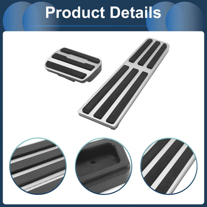 Foot Accelerator Pedal Covers for Porsche 718/911 (2016-2023) - Silver Tone