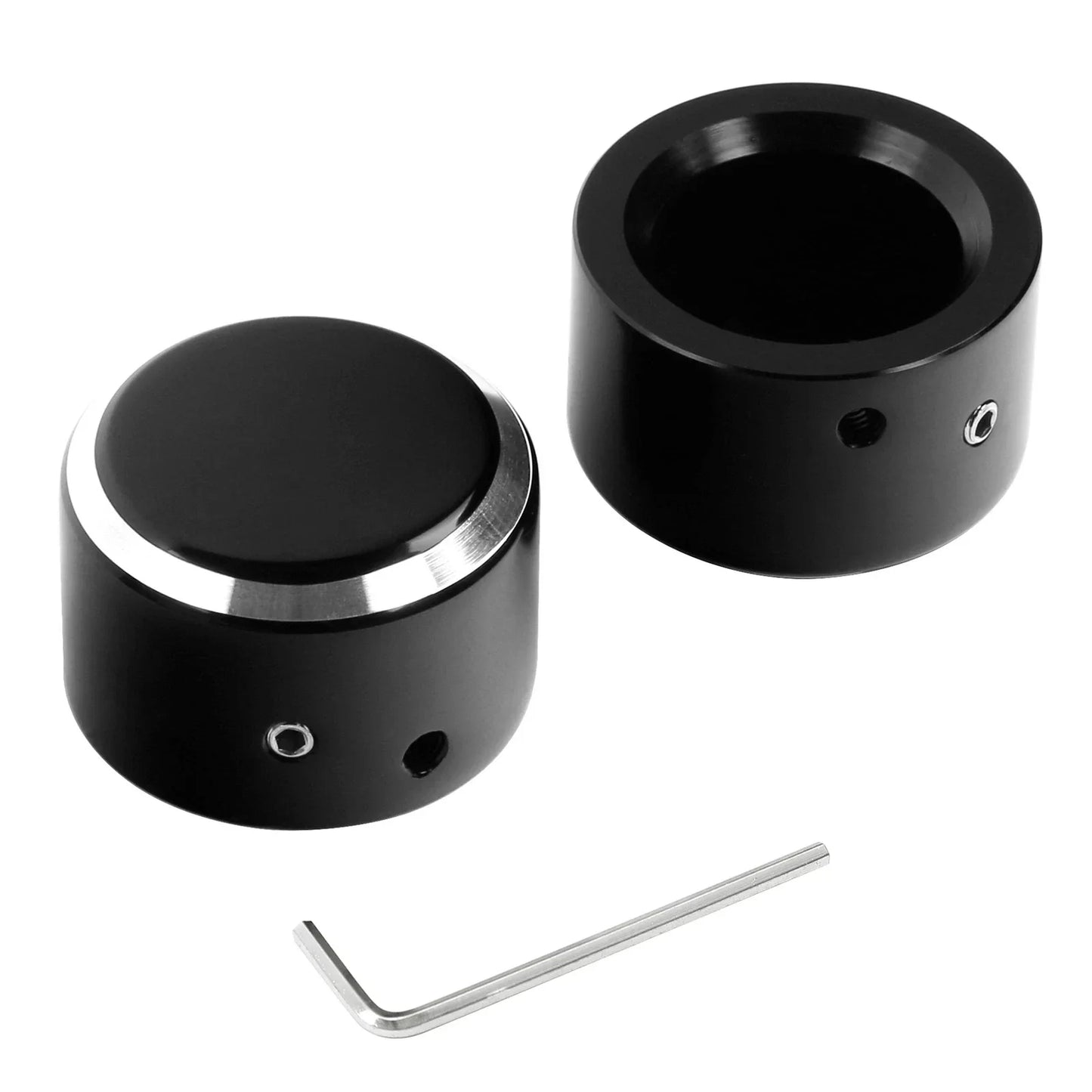 Black Front Axle Nut Covers for Harley Electra Road Glide Sportster