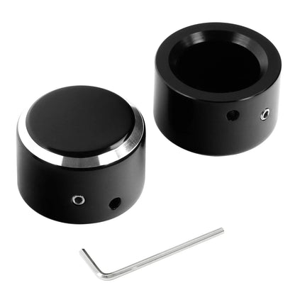 Black Front Axle Nut Covers for Harley Electra Road Glide Sportster