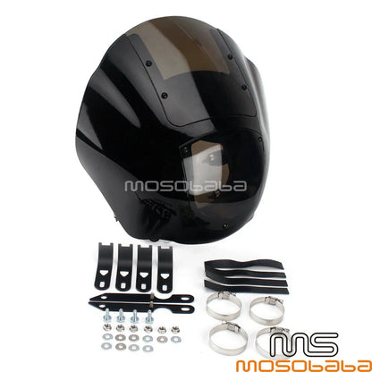 Smoke Windshield Quarter Headlight Fairing for Harley Softail FXBB FXLR FXST (2018-2023)