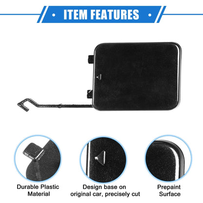 Tow Hook Cover for Mercedes-Benz W211 2002-2008 Plastic Black Rear Right