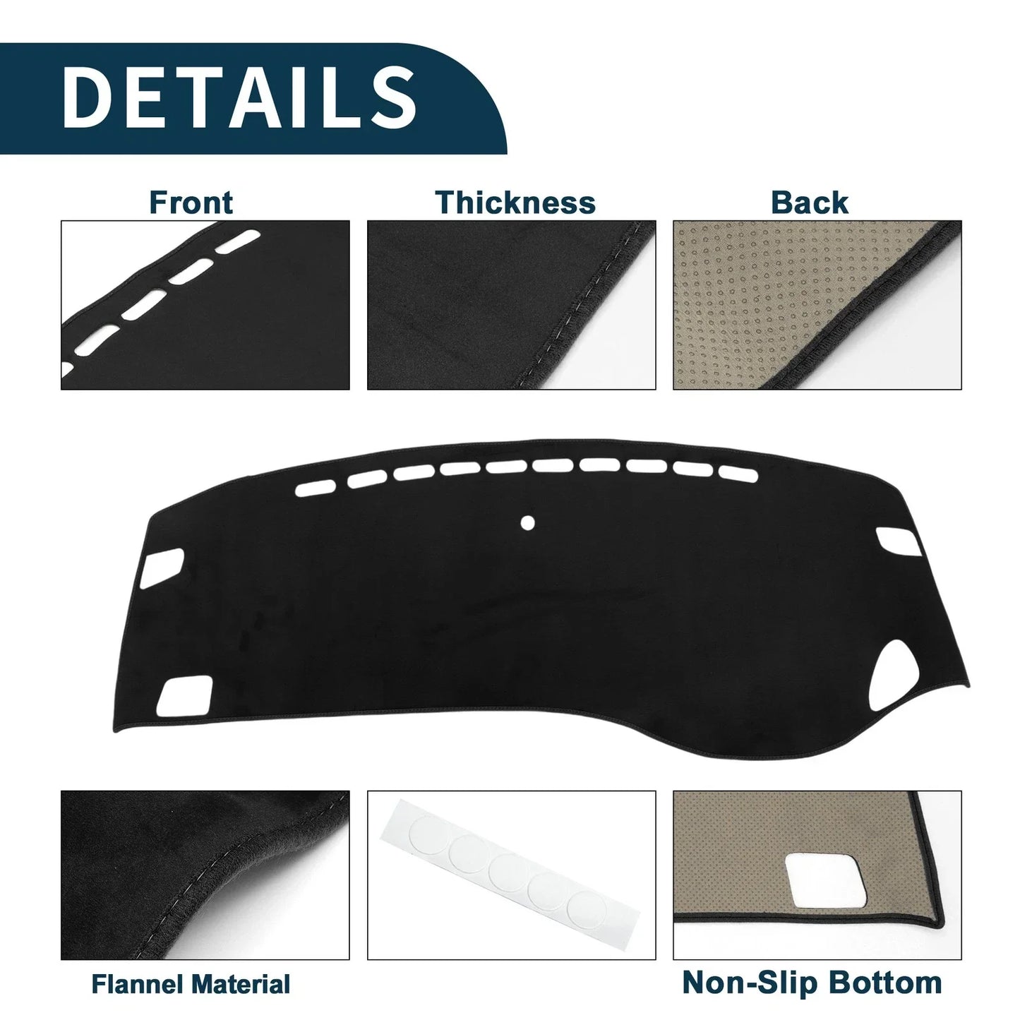 Dashboard Dash Cover Mat for Honda Odyssey RC1 RC2 (2018-2023) Black 1 Set