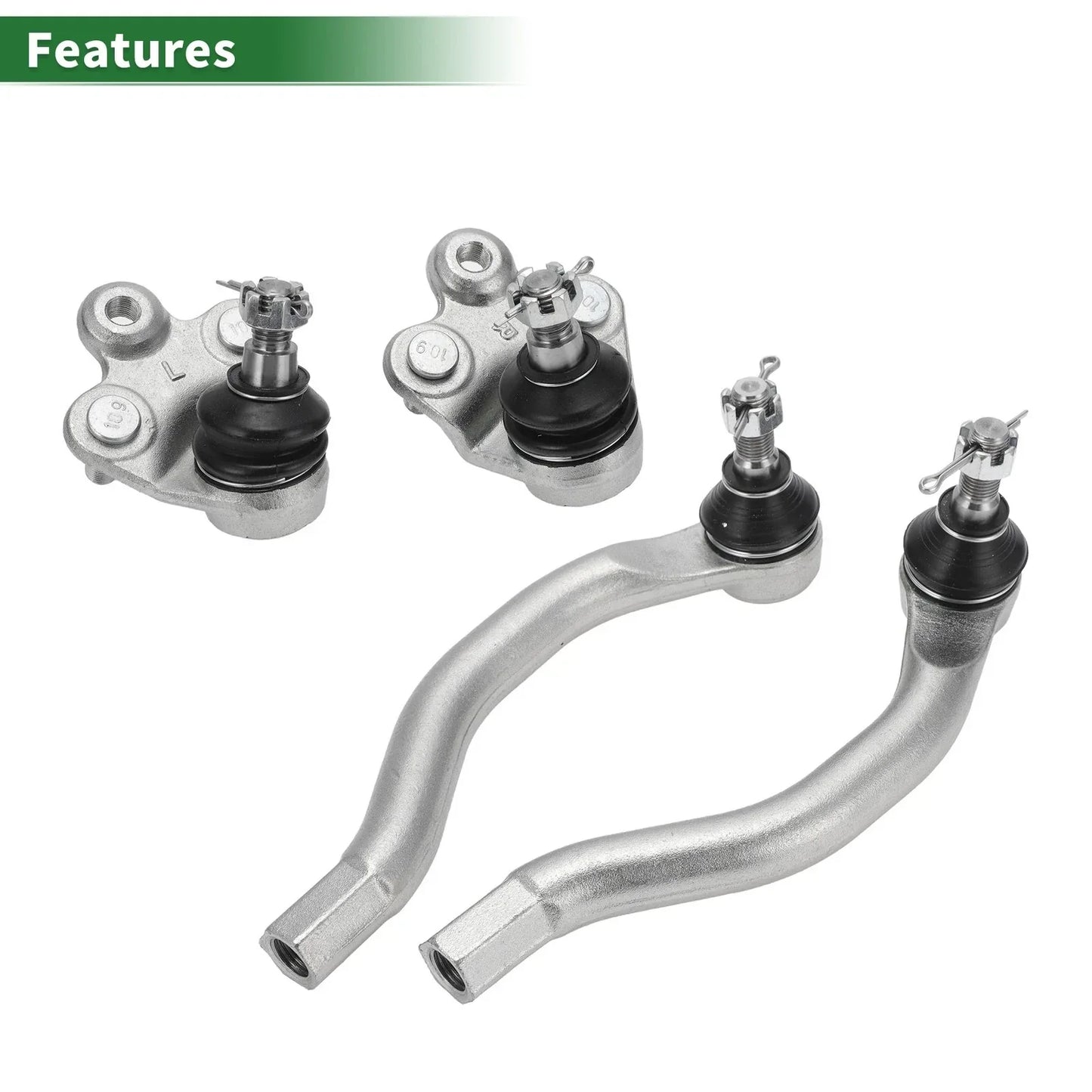 4 Pcs Front Suspension Kit Outer Tie Rod Ends Lower Ball Joints for Honda Civic (2006-2011)