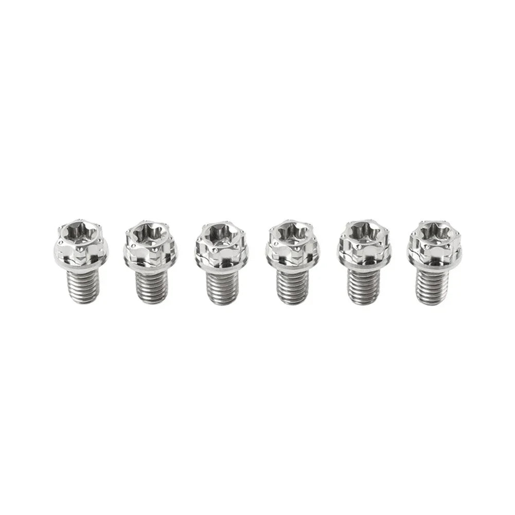 6 x M8x10mm Titanium Torx Head Flange Screws for Motorcycle Bike