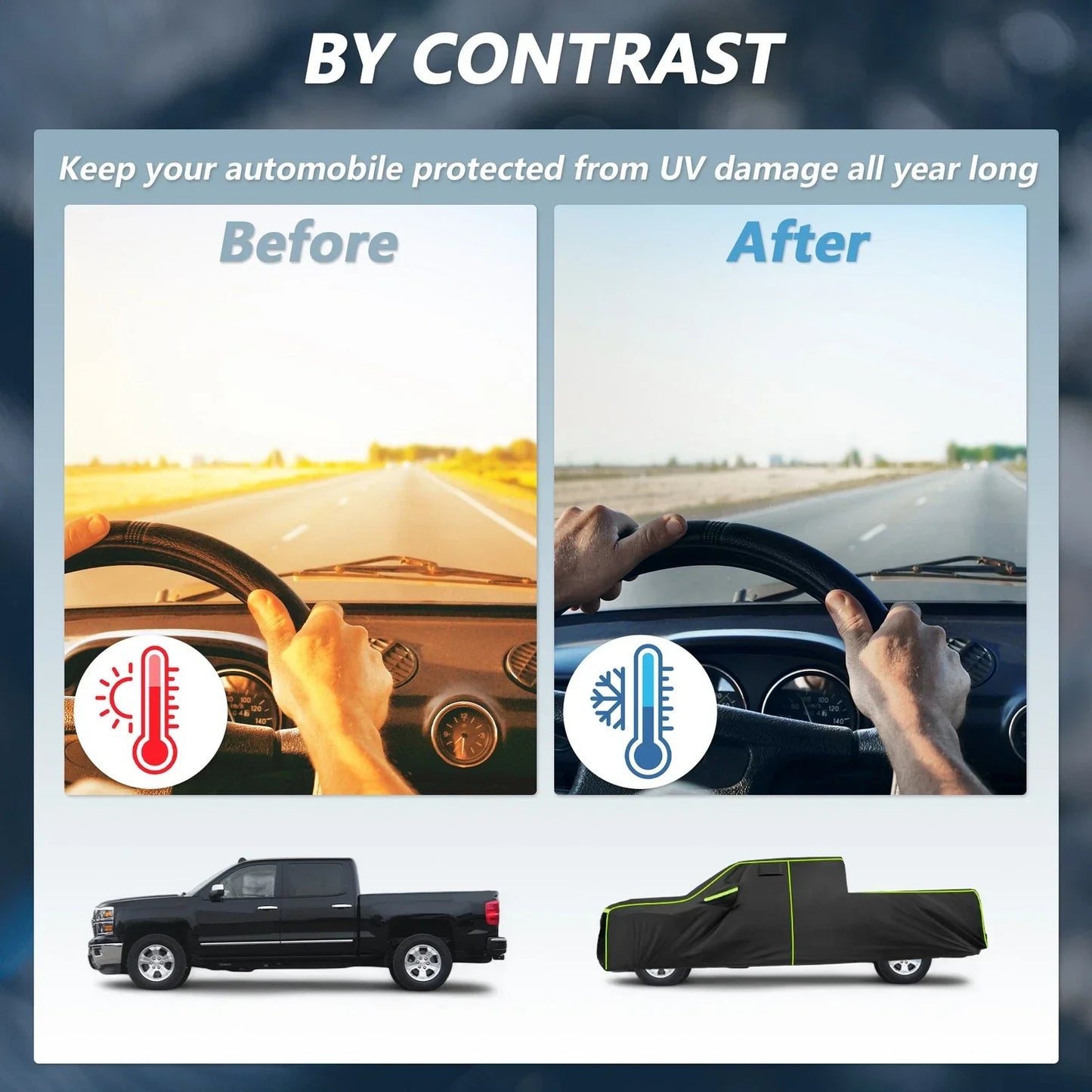 Waterproof Car Cover for Chevrolet Silverado Crew Cab 6.6ft Short Bed (2000-2018)