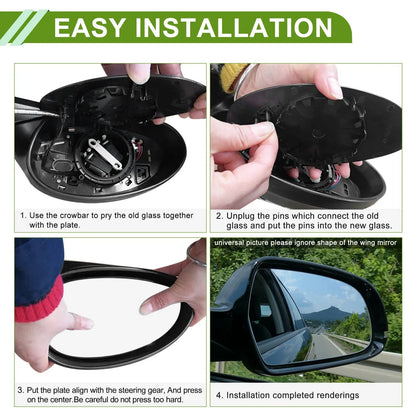 Right Side Mirror Glass Replacement for Hyundai Sonata (1999-2005)