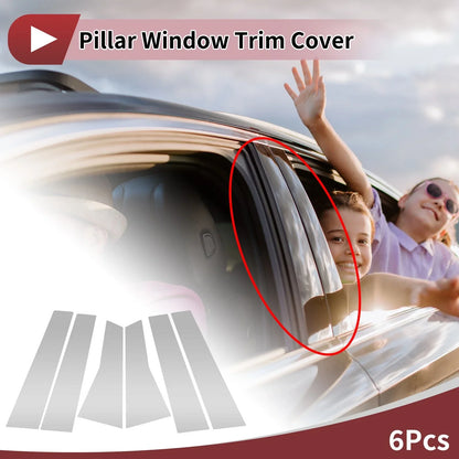 6 Pcs Door Pillar Window Trim for Mercedes-Benz B-Class (2020-2023) Chrome