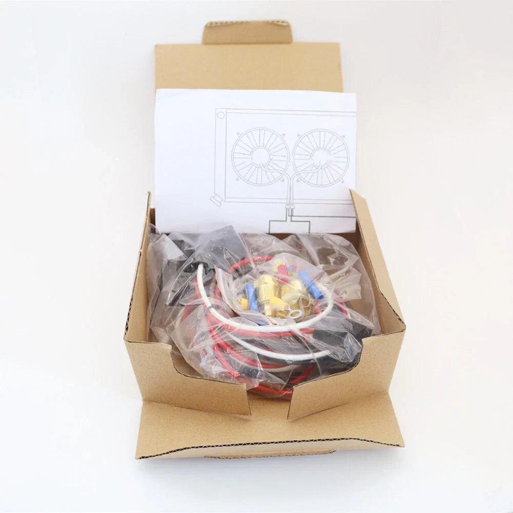 12V 40A Dual Electric Fan Relay Wire Kit & Thermo Sensor Switch for Car (N/A)