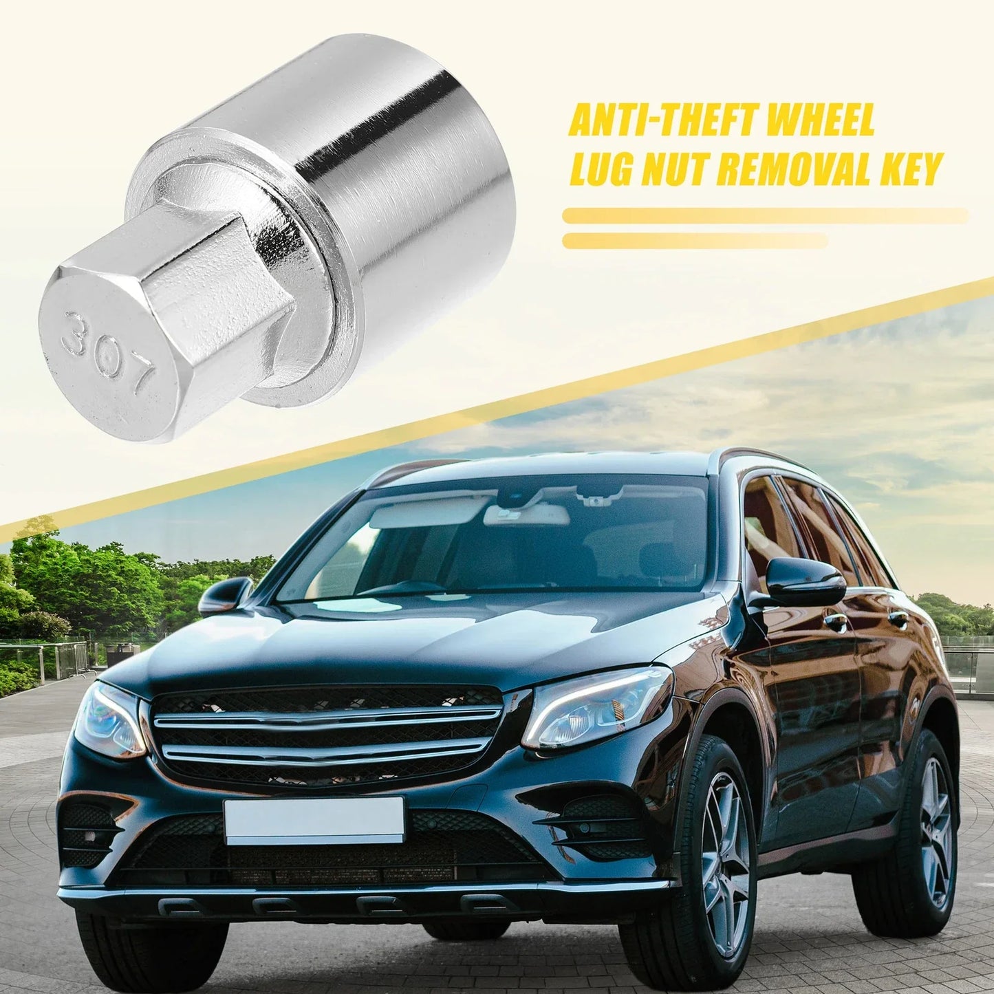 307 Wheel Lock Lug Nut Set with Protector Socket for Mercedes Benz
