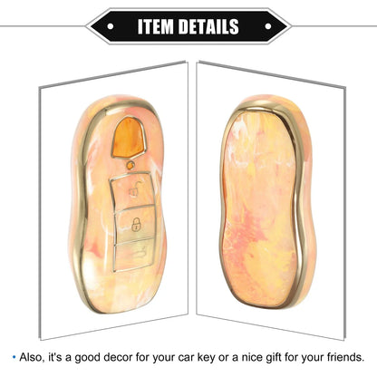 Smart Key Fob Case Cover for Porsche Cayenne 2011-2018 - TPU Orange