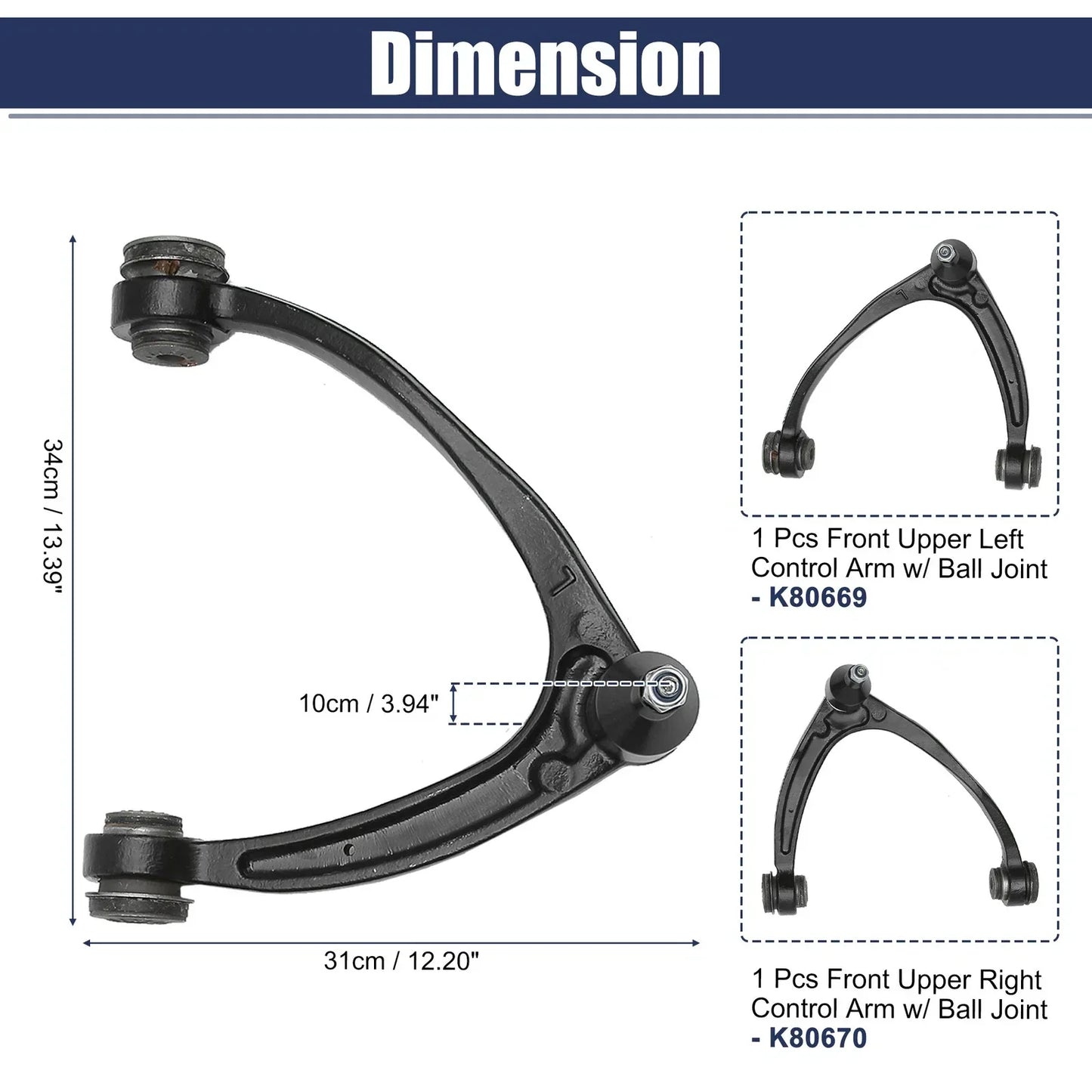 2 x Front Upper Control Arm Ball Joints for Chevrolet Avalanche (2002-2013)