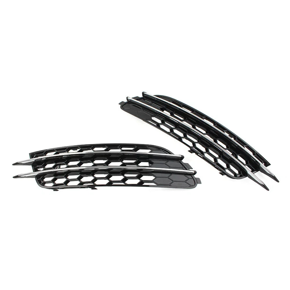 Front Bumper Honeycomb Mesh Fog Light Grille Cover for Audi A6 C7 (2012-2018)