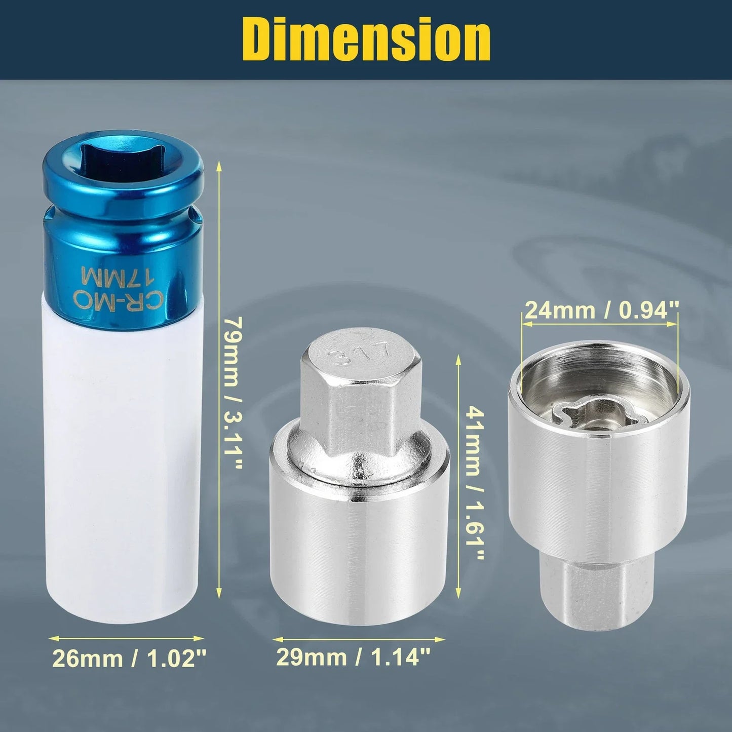 317 Wheel Lock Lug Nut Set with Protector Socket for Mercedes Benz