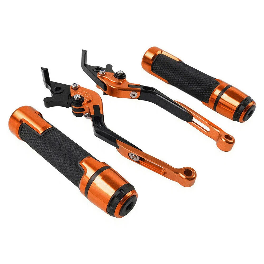 Orange Extendable Brake Clutch Lever Grip Set for Yamaha YZF R1M R1S (2015-2023)