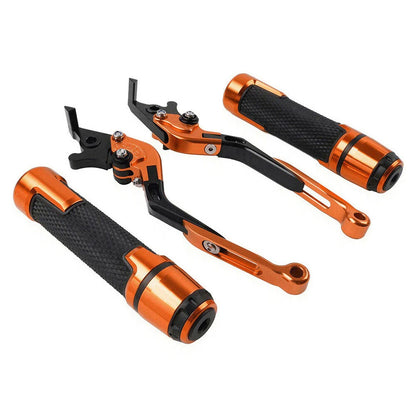 Orange Extendable Brake Clutch Lever Grip Set for Yamaha YZF R1M R1S (2015-2023)