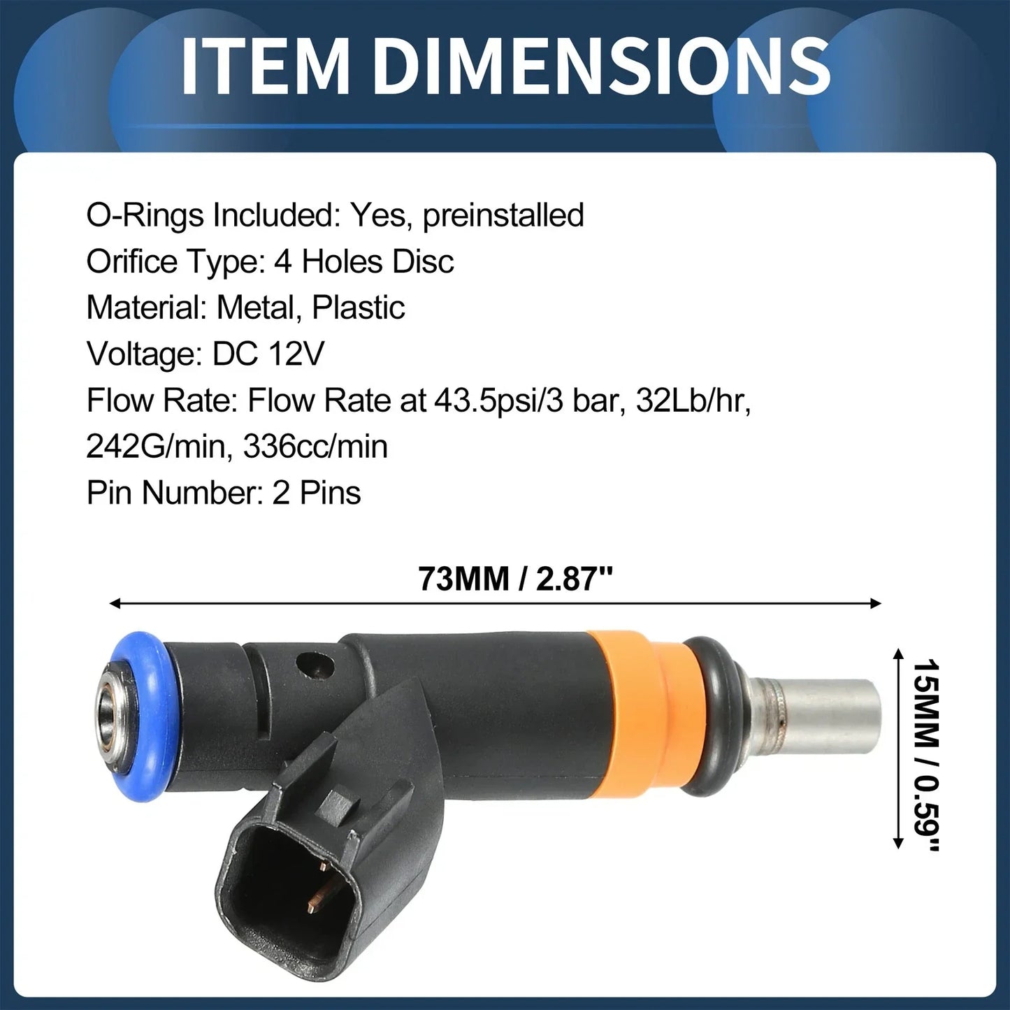 Fuel Injector 8 x for Dodge Ram 1500 5.7L Black (2009-2010)