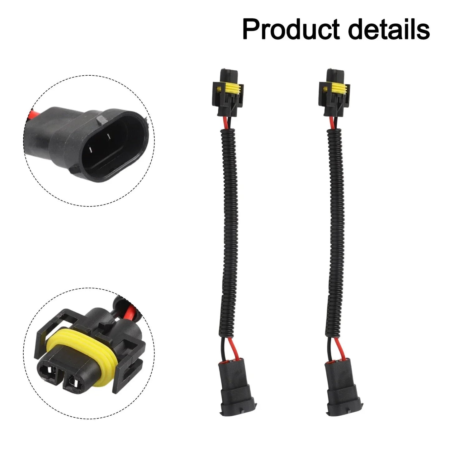 2 x Adapter Wiring Harness Plugs Prewired M/F H11 H8 H9