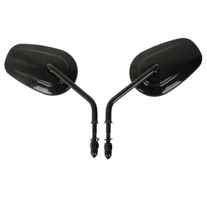 Vivid Black Rear View Mirrors for Harley Touring Sportster 883 1200 Softail