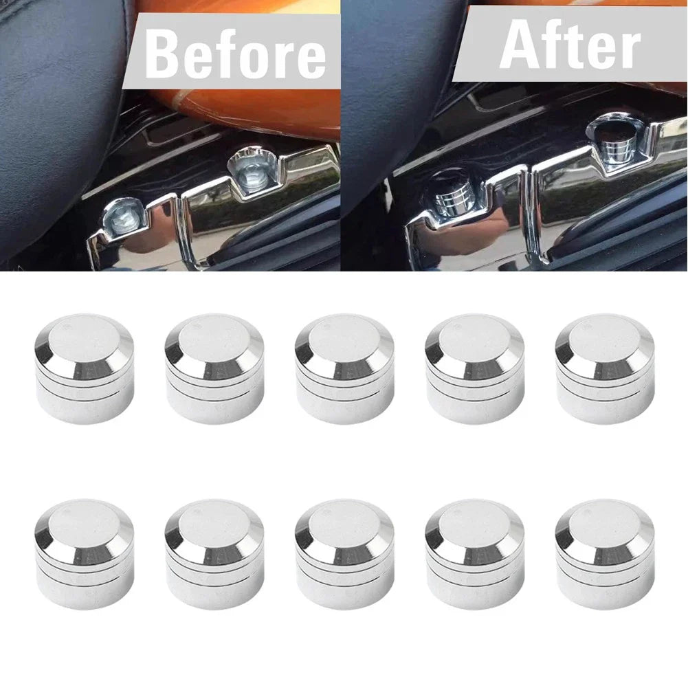 9mm-12mm Engine Screw Bolt Cover Caps Chrome for Harley Electra Glide, Road King