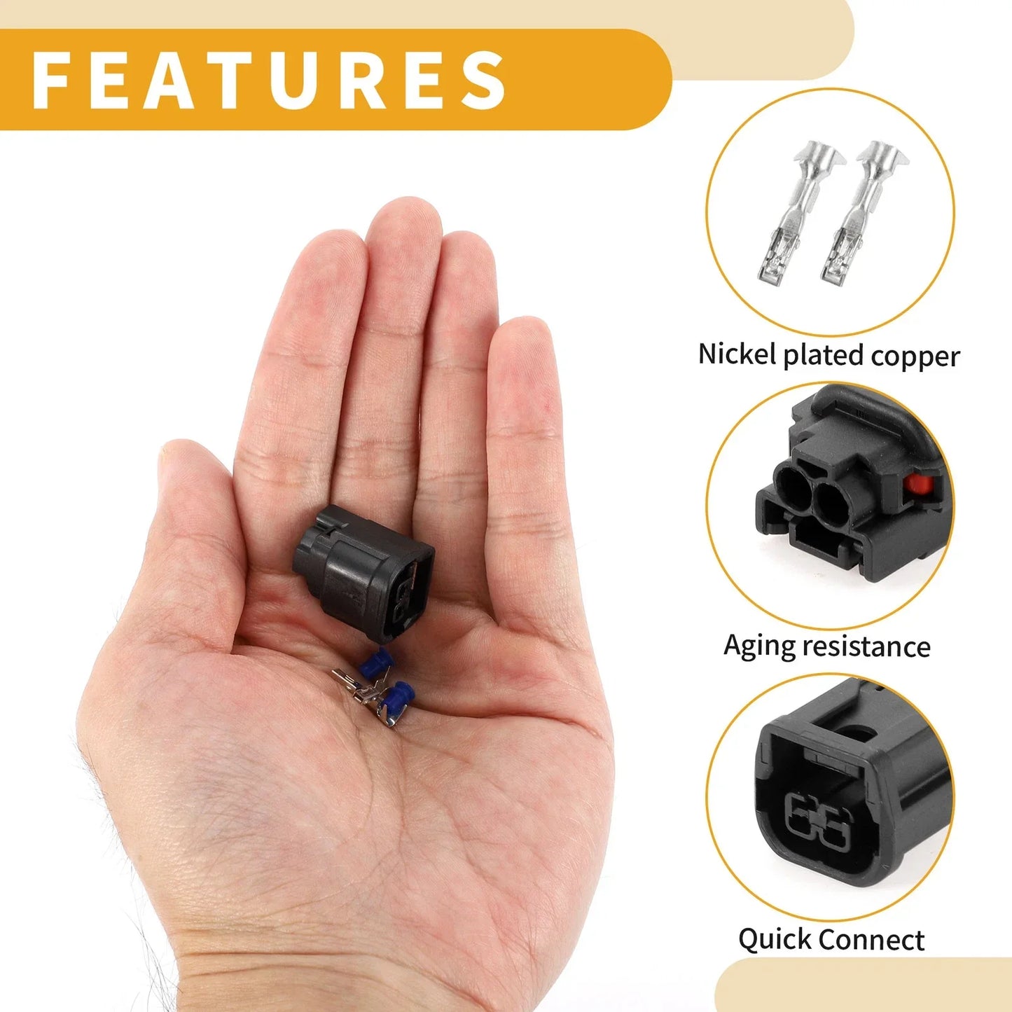 2 x Pin Fog Light DRL Lamp Connector for Honda