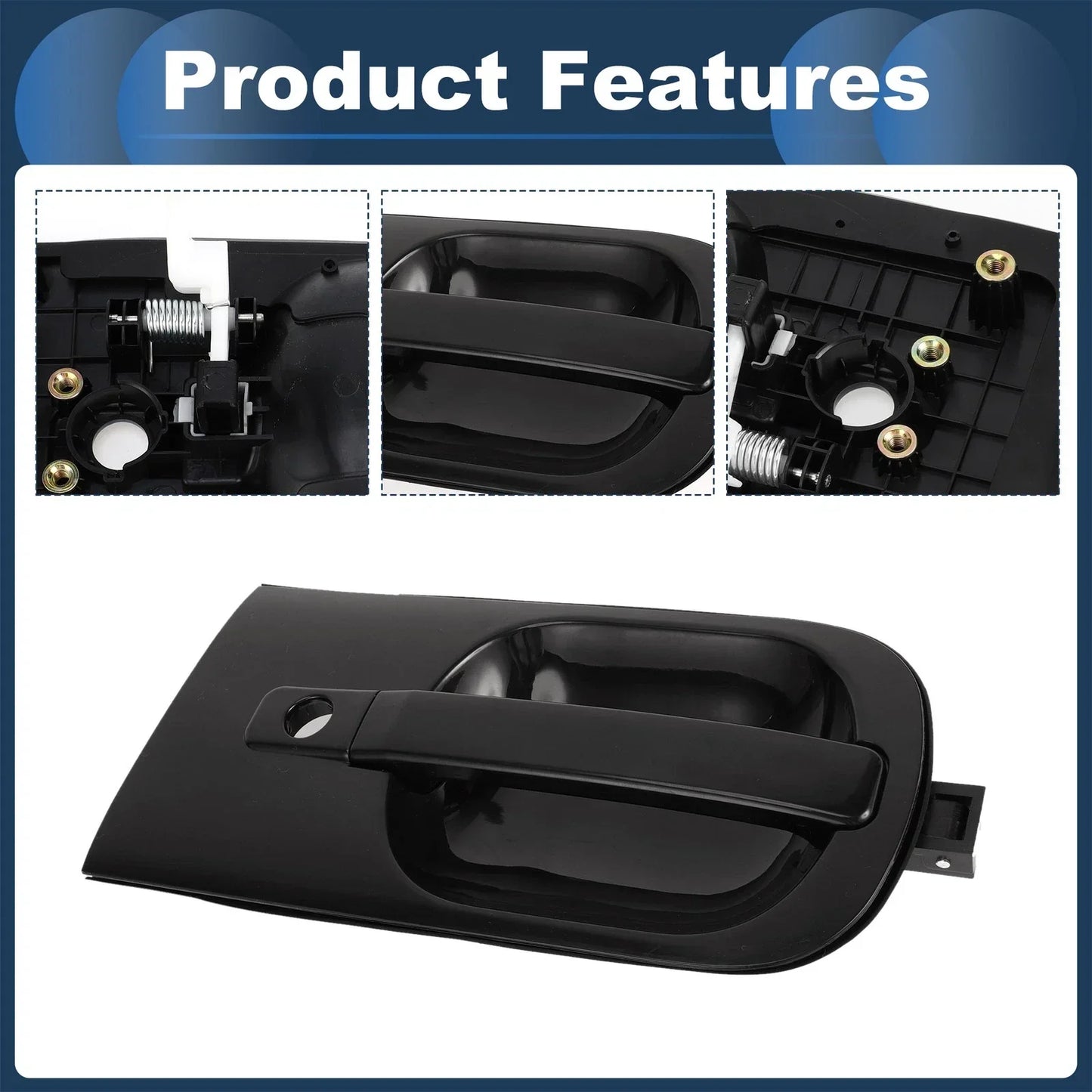 Front Left Exterior Door Handle for Hyundai H1 STAREX (2007-2009) Black 1 x