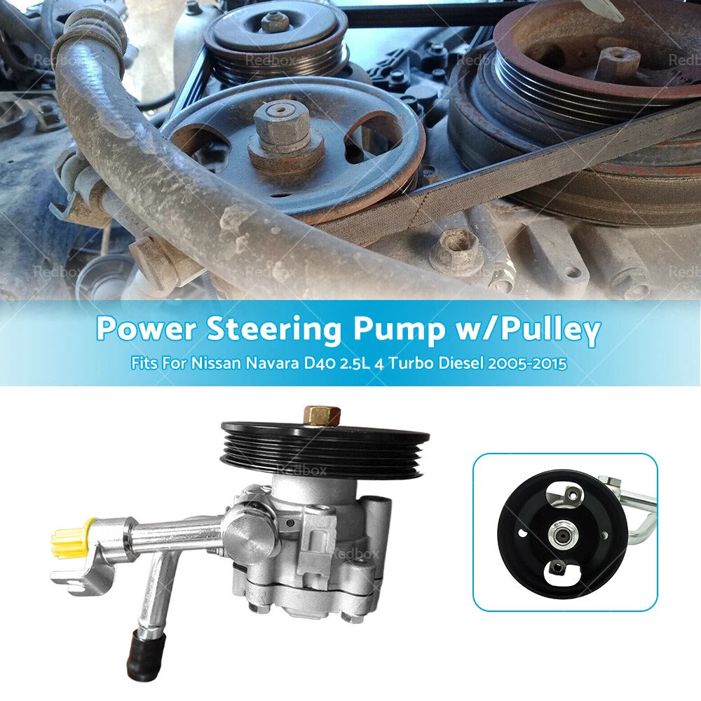 Power Steering Pump w/Pulley for Nissan Navara D40 2.5L Turbo Diesel (05-15)