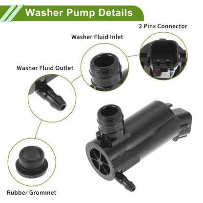 Windshield Washer Pump w/Grommet for Hyundai (2011-2016)