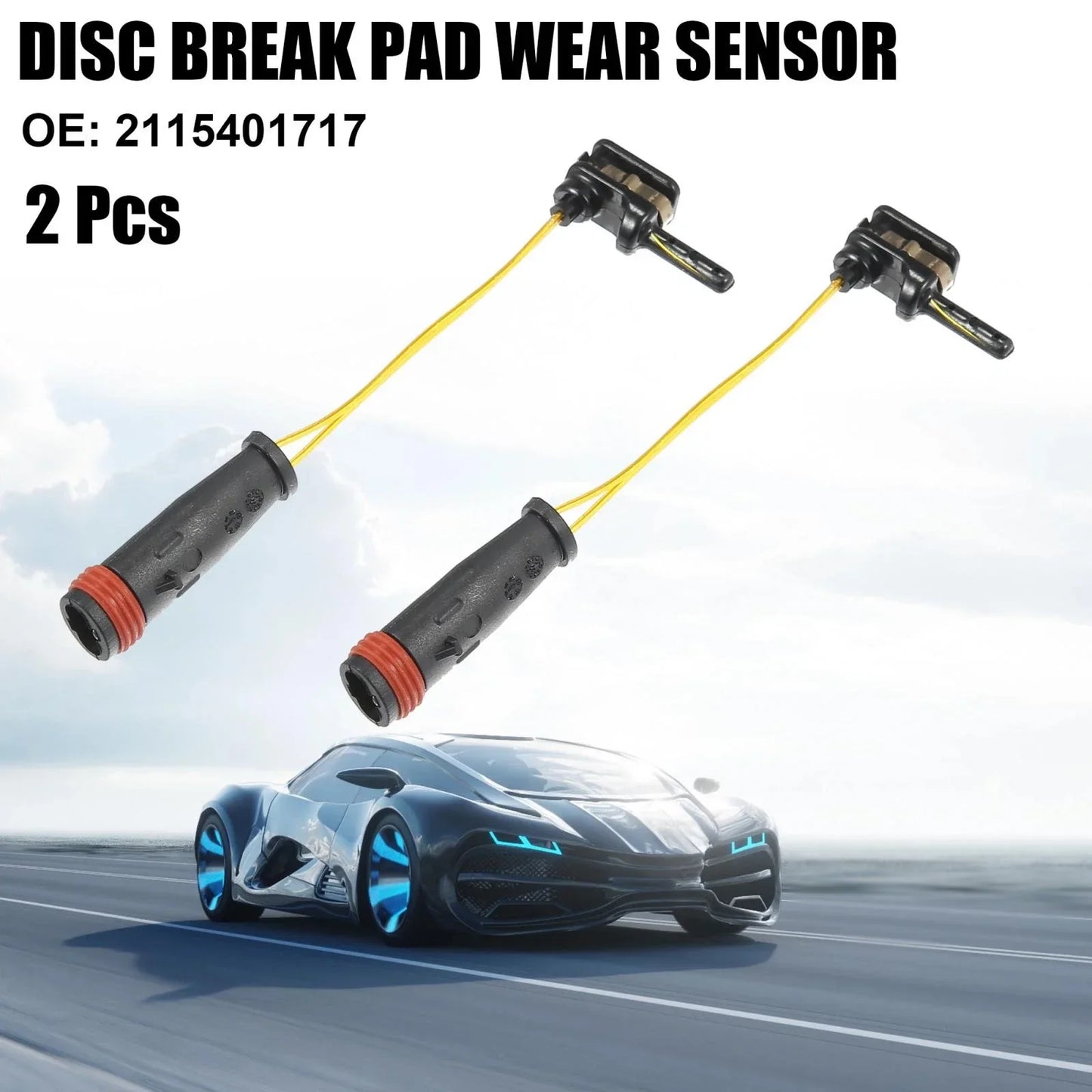 2 x Front Rear Disc Brake Pad Wear Sensors for Mercedes-Benz CL500 (2003-2006)