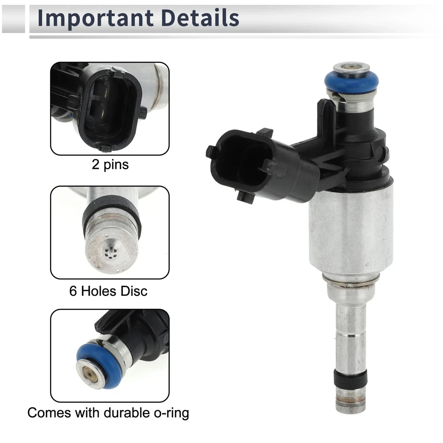 Fuel Injector for Hyundai Tucson 1.6T (2016-2018) - 1 x Black Injector